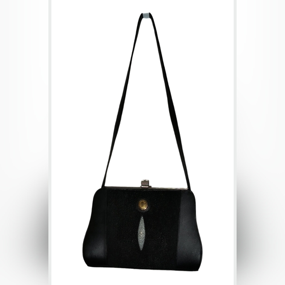 Rota Genuine Stingray Leather Bag. Frame Clutch Shoulder Bag - Picture 1 of 15